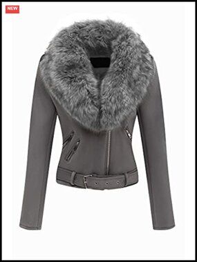 Faux Suede Moto Biker Jacket Sherpa-Lined Coat